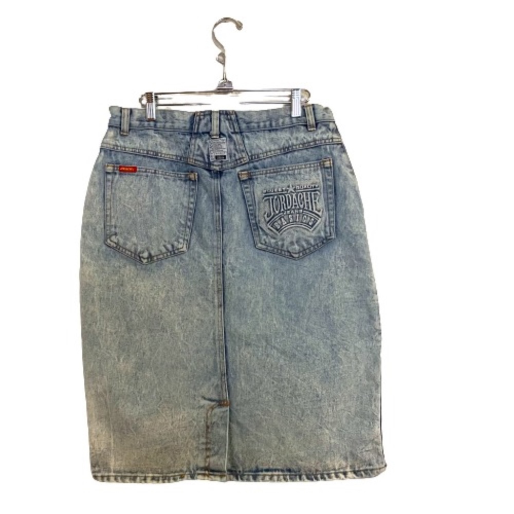 Vintage Jordache Acid Wash Denim Midi Skirt